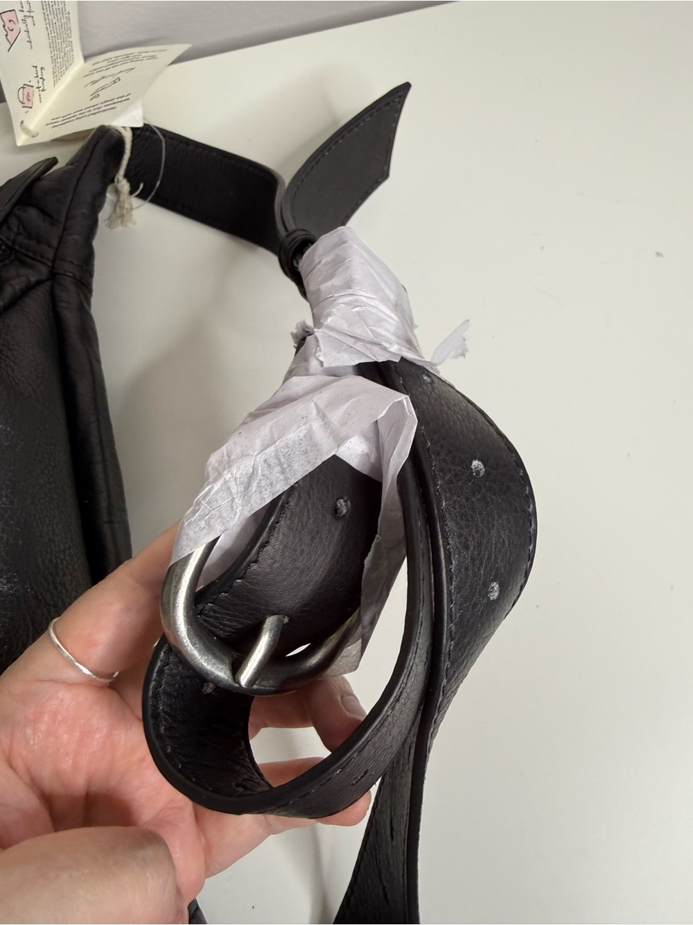 Free People Ana Adorned Sling Bag Black Leather Studded NWT $98 - Picture 6 of 7